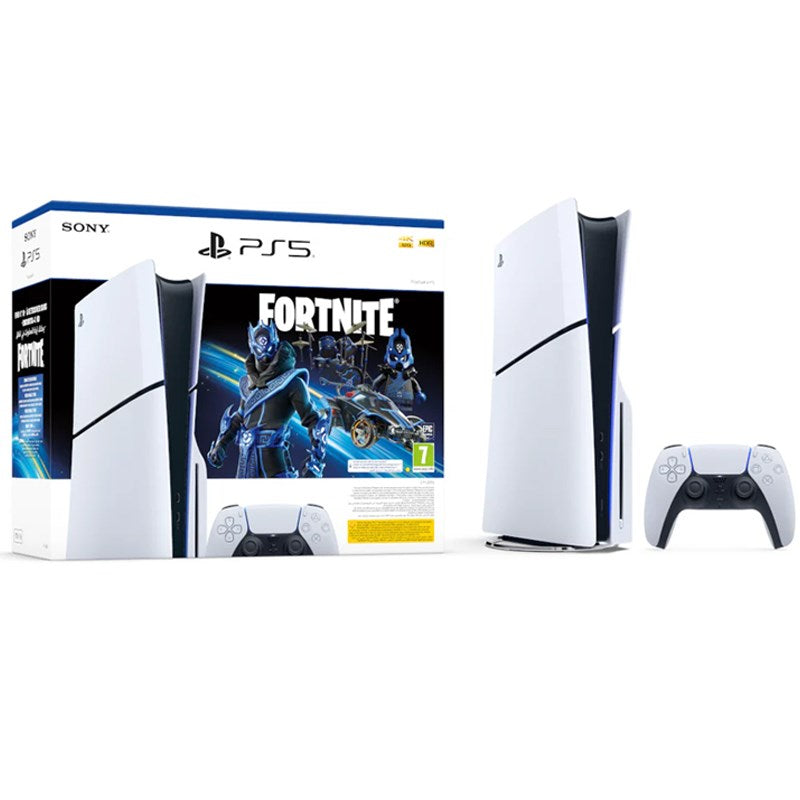 Sony PlayStation 5 (PS5) Slim Console Disc Fortnite Cobalt Star Voucher Bundle Sony PlayStation 5 (PS5) Slim Console Disc Fortnite Cobalt Star Voucher Bundle